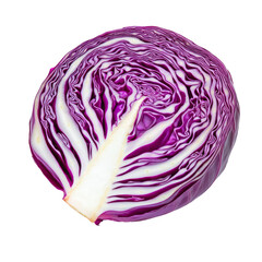 Obraz premium A Captivating Cut of Fresh Red Cabbage Revealing Its Intricate Patterns