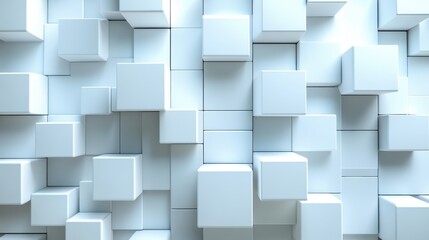 Obraz premium abstract 3d animation white geometric composition with cubes seamless looped vide