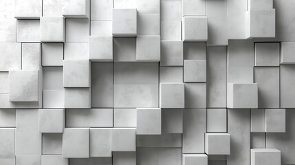 abstract 3d animation white geometric composition with cubes seamless looped vide