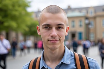 Fototapeta premium bald student in university campus