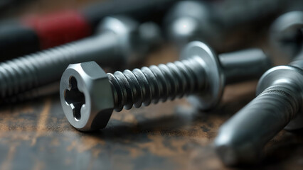 Intricate Details of a Sheet Metal Screw: A Close-Up Exploration of Hardware Engineering and Design