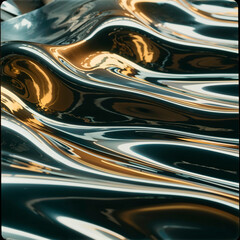 Abstract Metallic Liquid Texture