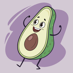 Happy avocado with a big smile