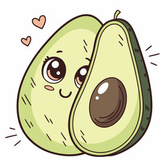 Happy avocado with a big smile