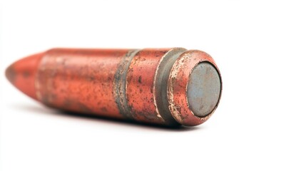 Close-up of Toy Artillery Shell Isolated on White Background