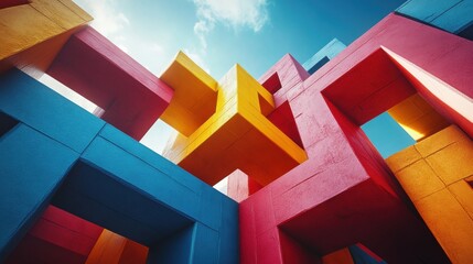 abstract 3d render rotating geometric composition seamless looped vide