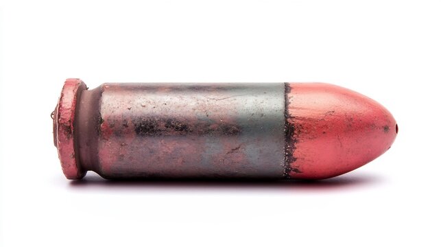 Close-up of a Toy Artillery Shell on a White Background