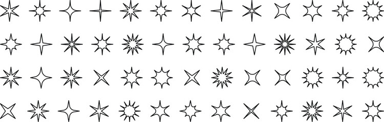 Star icon. Silhouette stars icon. Golden set of Stars, isolated stars in modern simple flat style. Stars collection	