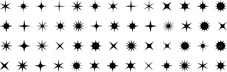 Star icon collection. Silhouette stars icon. Golden set of Stars, isolated stars in modern simple flat style. Stars collection	