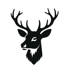 A silhouette Deer Face vector