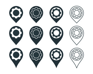 Gear engine pin location icon. illustration vector