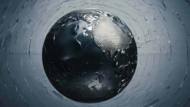 A slightly unstable frame captures liquid metal sphere formation
