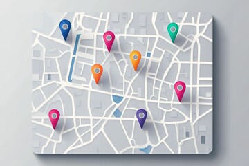 A map with many different colored pins on it