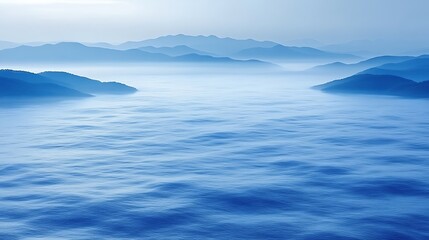 Blue Mountains Enveloped In Misty Sea Of Clouds