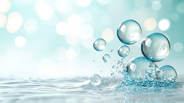 The facial skin care cosmetic product contains a unique blend of blue transparent water bubbles that are infused with molecules and atoms to deeply penetrate the skin