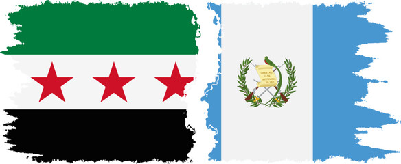 Guatemala and Syrian Revolution grunge flags connection, vector