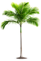 Green Palm Tree Isolated on White Background