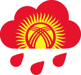 Kyrgyzstan flag on Rain Drops Icon