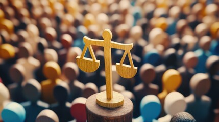 Fototapeta premium The Scales of Justice: A Symbol of Equilibrium and Fairness in a Chaotic World 