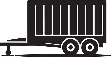 car trailer icon silhouette vector art illustration isolated on transparent background