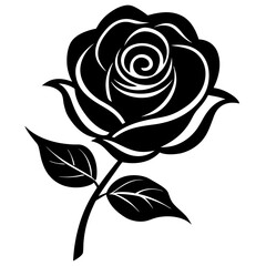 A rose flower vector icon illustration,red roses,rose on white background.
