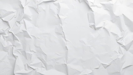 Obraz premium Crumpled white paper with creases and folds, isolated on white background, crumpled, mockup