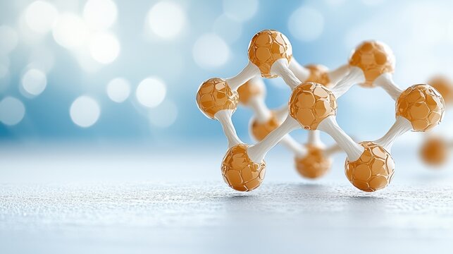 The clean structure of a white molecule is beautifully simplistic, with a pure, unblemished appearance that embodies purity and simplicity in its form.