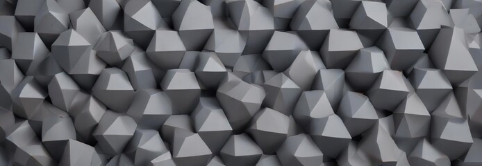 Obraz premium Geometric shapes arranged in a harmonious pattern on gray surface, artistic expression, visual interest, geometric patterns, geometric shapes., spatial relationships