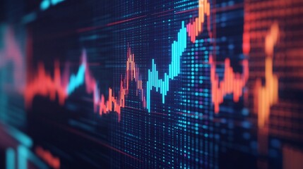 Digital Hologram Businessperson Analyzing Global Financial Markets with Glowing Graphs