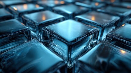 abstract animation rotating glass blocks seamless looped video 3d rende