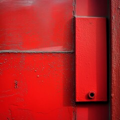 A striking red textured surface showing signs of weathering, adding character and depth to the image.