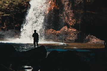 Obraz premium A gorgeous waterfall captured in long exposure, Thailand.