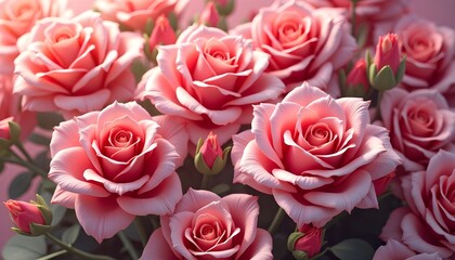 Fototapeta premium Rose flowers floral background 