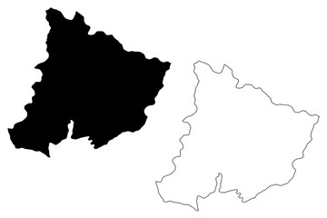 Pomoravlje District (Republic of Serbia, Districts in Sumadija and Western Serbia) map vector illustration, scribble sketch Pomoravlje map