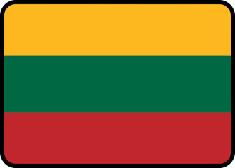 Lithuania Flag Rounded Rectangle Icon