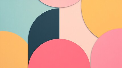 Soft Pastel Geometric Shapes Creating Versatile Abstract Background for Presentations and Branding