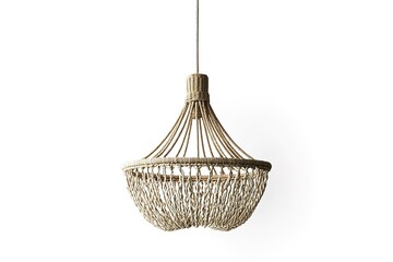 Obraz premium A hanging lampshade made of rope