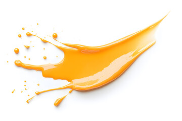 Melted splash cheese cheddar isolated on white background