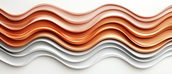 Obraz premium Abstract waves of metallic colors create an elegant and modern design.