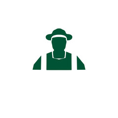 Green Farmer Icon Logo with Transparent Background PNG 