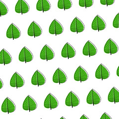 Obraz premium 白背景の北欧風の葉っぱのイラスト15