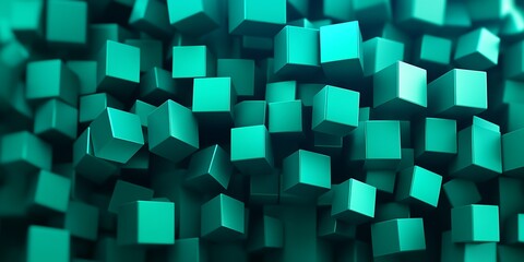 Obraz premium Abstract teal cube background.