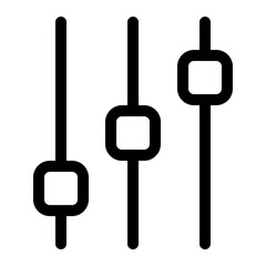 Modern line icon of an equalizer, suitable for music apps, audio equipment, and sound engineering