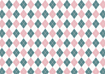 アーガイルチェック柄の背景素材　緑とピンク
Argyle plaid background material green and pink