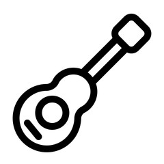 Simple line icon of a guitar, ideal for music-related designs, band logos, and music festivals