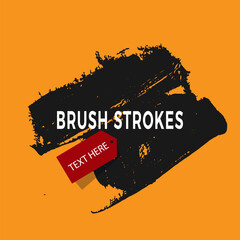 Obraz premium Printblack vector brushstroke vector art illustration on white background.