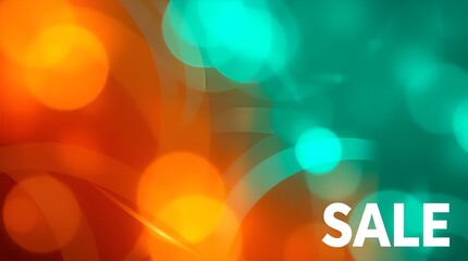 Bright Sale text on an abstract colorful bokeh background 