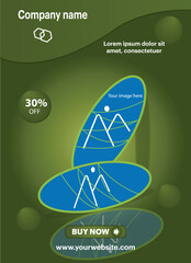 Flyer template for sale promotion with space for product images, A4 paper size, CMYK color, EPS