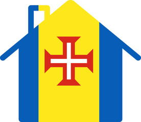 Obraz premium Home Shape Of Icon Madeira Flag