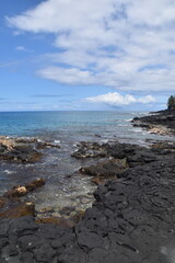 The stunning turquoise blue Pacific ocean around the beaches and coast of the Big Island of Hawaii